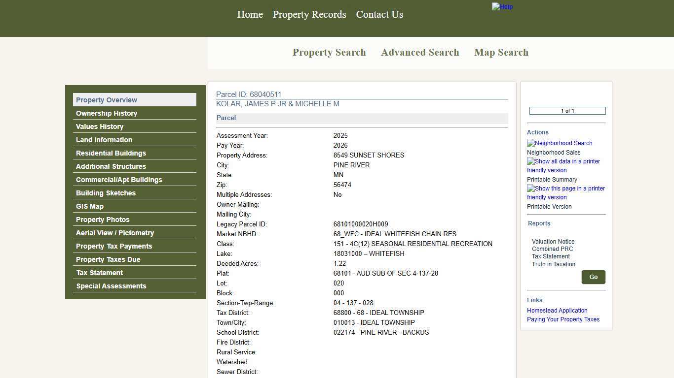 Crow Wing County Property Information