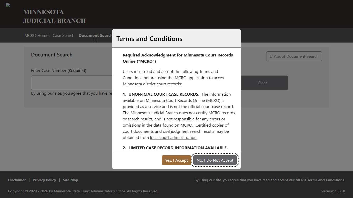 Document Search - Minnesota Court Records Online (MCRO)