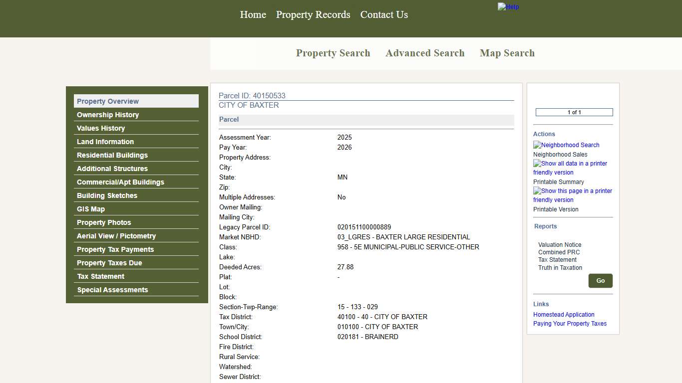 Crow Wing County Property Information